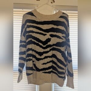 Vince Camuto Black and Cream Zebra Sweater